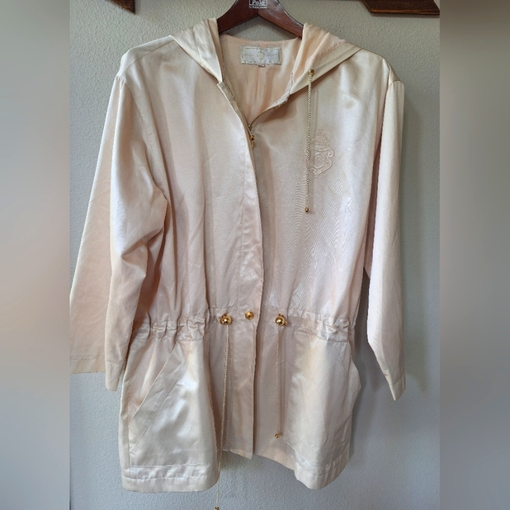 St.John Womens Champange Anorak Full Zip Hooded Lightweight Jacket Size 14